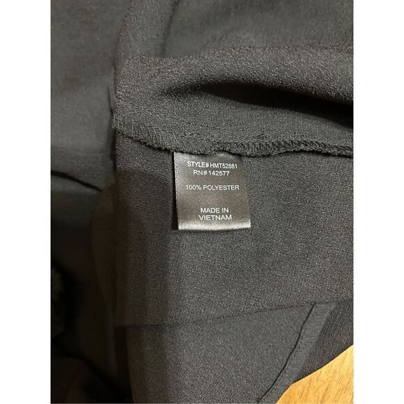 Haute Monde Anthropologie Blouse Womens Medium Sheer Black Split Back - Picture 6 of 8